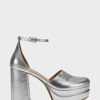 Heels * | Aerosoles Callan Silver Metallic Leather