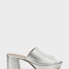 Heels * | Aerosoles Cassy Silver Metallic Leather