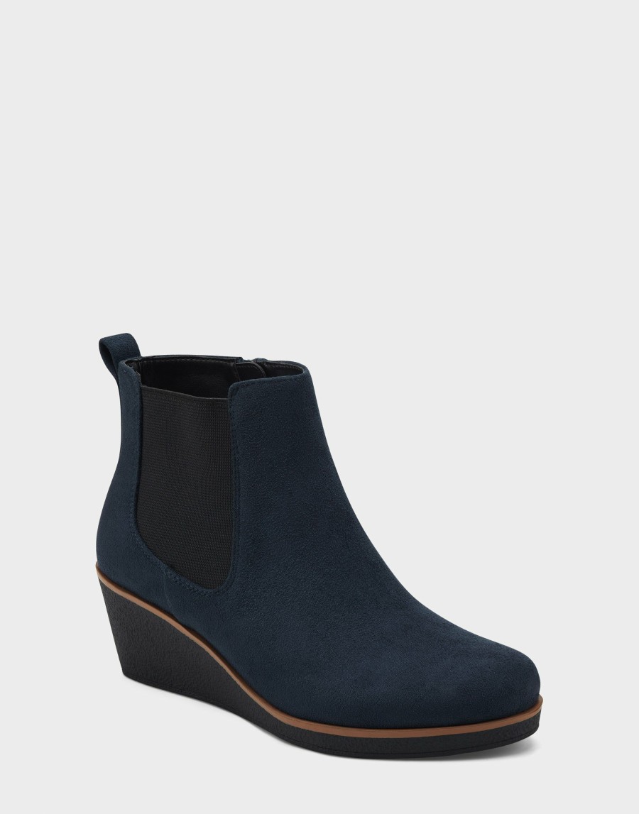 Boots * | Aerosoles Brandi Navy Faux Suede