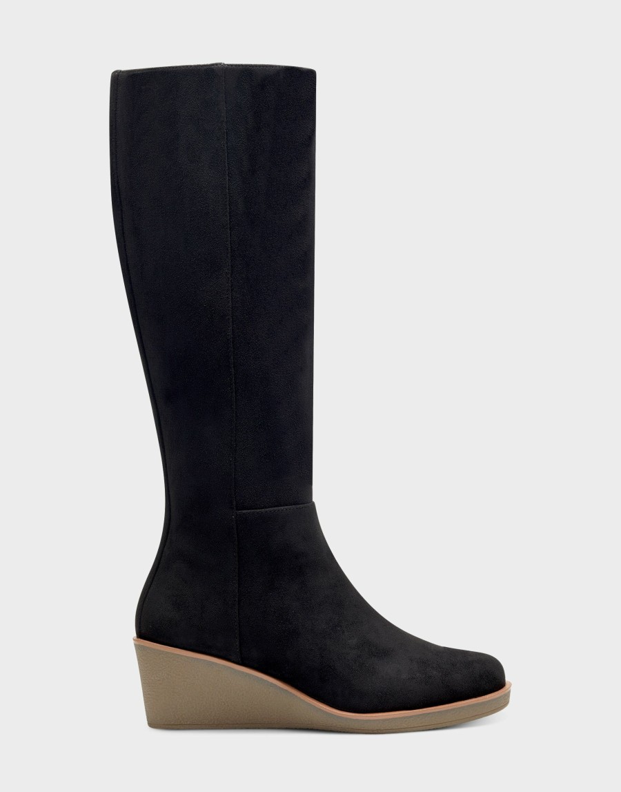 Boots * | Aerosoles Brenna Black Faux Suede