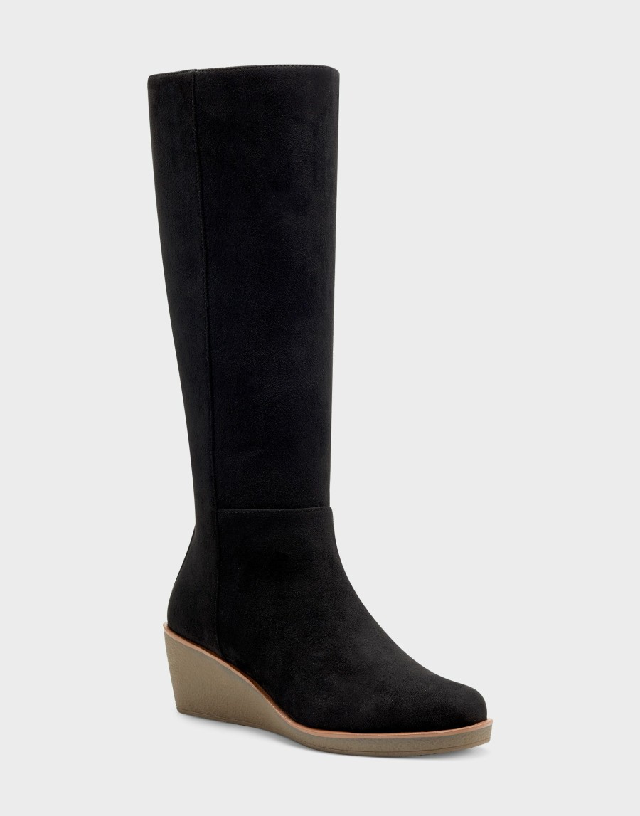 Boots * | Aerosoles Brenna Black Faux Suede