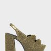 Heels * | Aerosoles Aware Nadia Gold Metallic Fabric