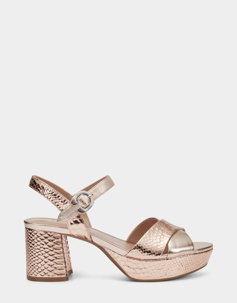 Heels * | Aerosoles Cosmos Rose Gold Leather