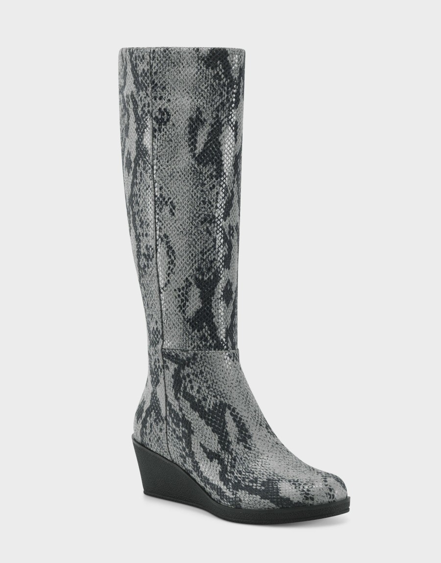 Boots * | Aerosoles Brenna Gray Snake