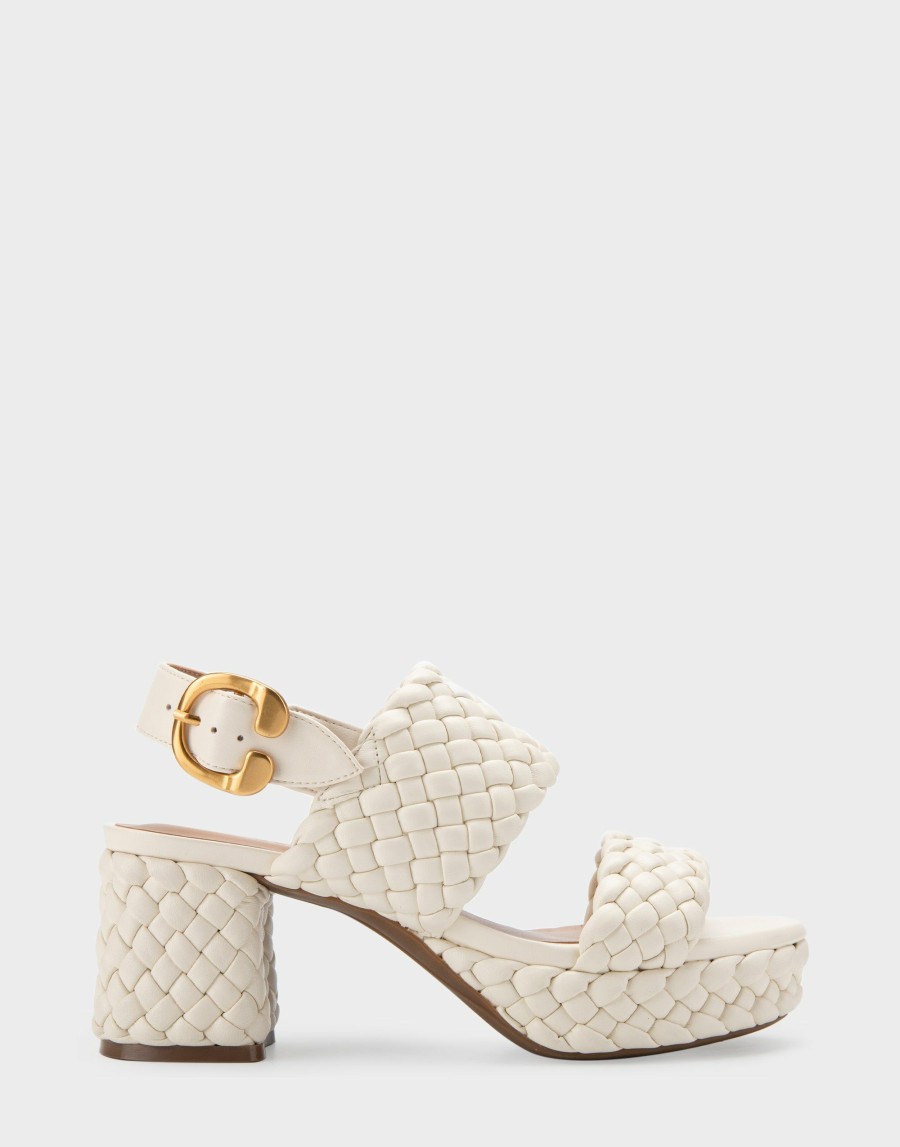 Heels * | Aerosoles Camera Knitted Eggshell Faux Leather