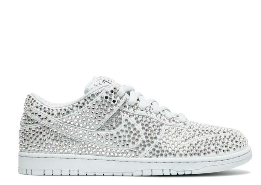 Shoes * | Nike Cactus Plant Flea Market X Swarovski X Dunk Low 'Pure Platinum'