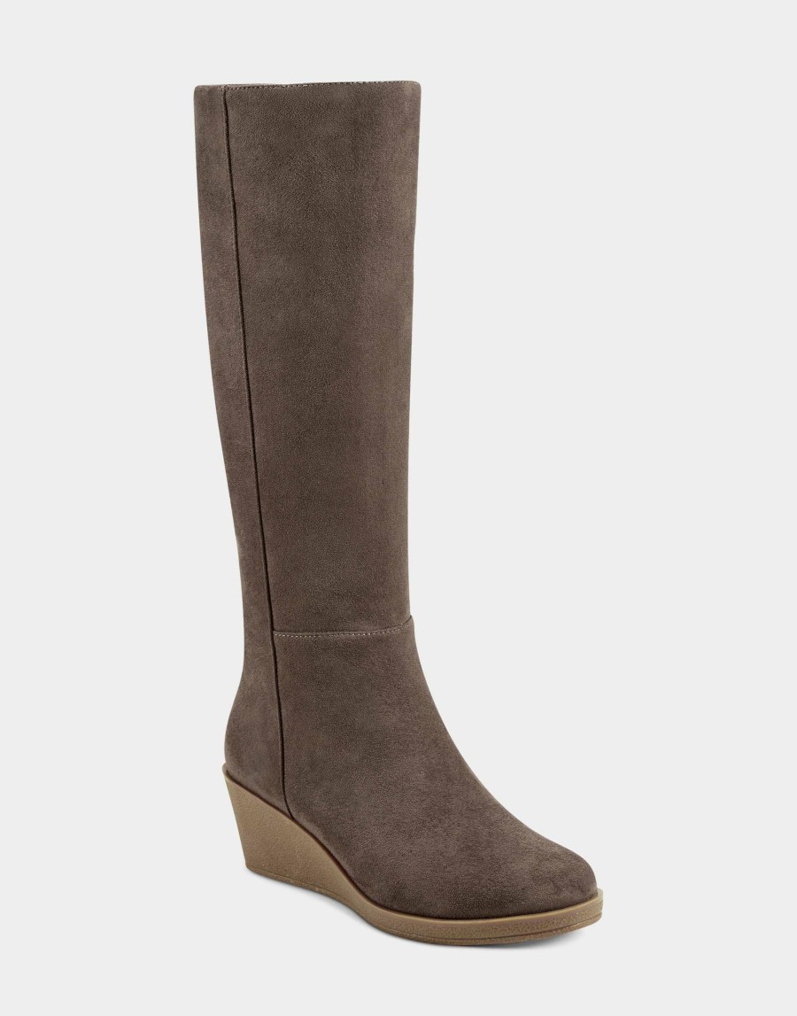 Boots * | Aerosoles Brenna Taupe Faux Suede