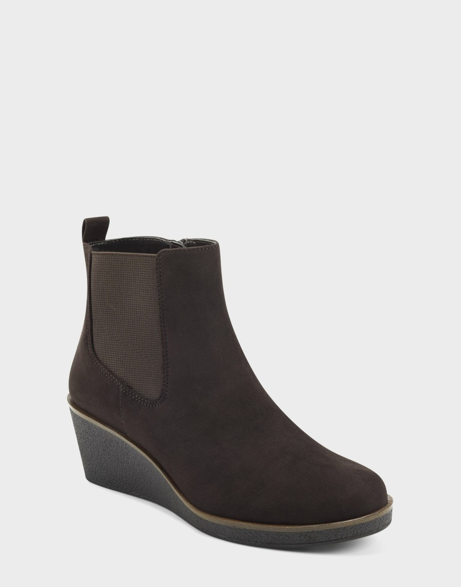 Boots * | Aerosoles Brandi Brown Faux Suede