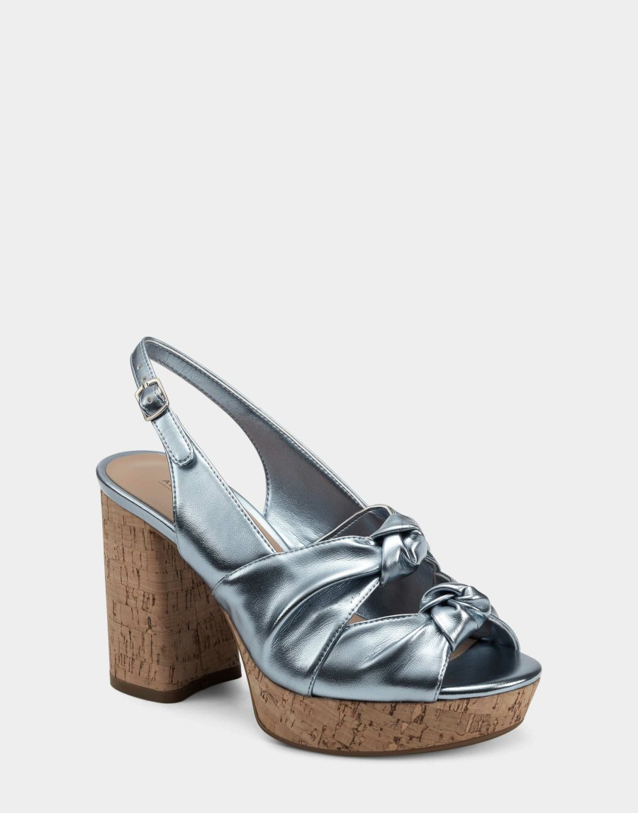 Heels * | Aerosoles Aware Nadia Blue Metallic