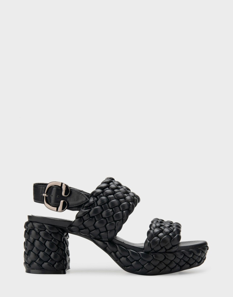 Heels * | Aerosoles Camera Knitted Black Faux Leather