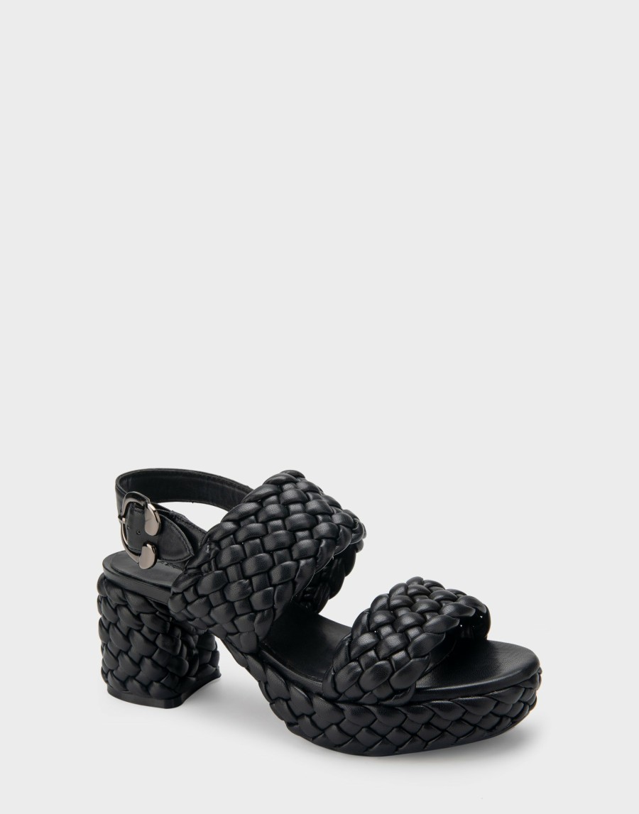 Heels * | Aerosoles Camera Knitted Black Faux Leather