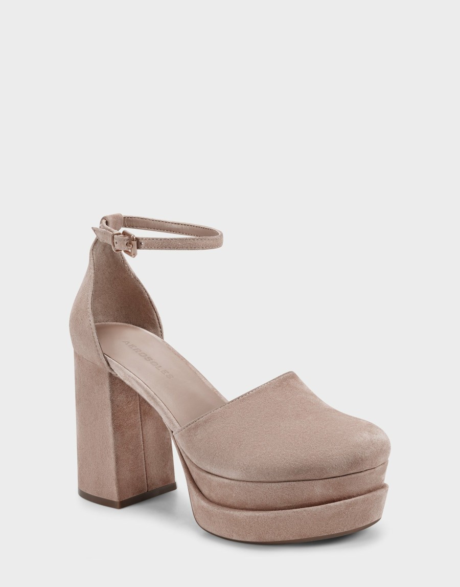 Heels * | Aerosoles Callan Natural Suede